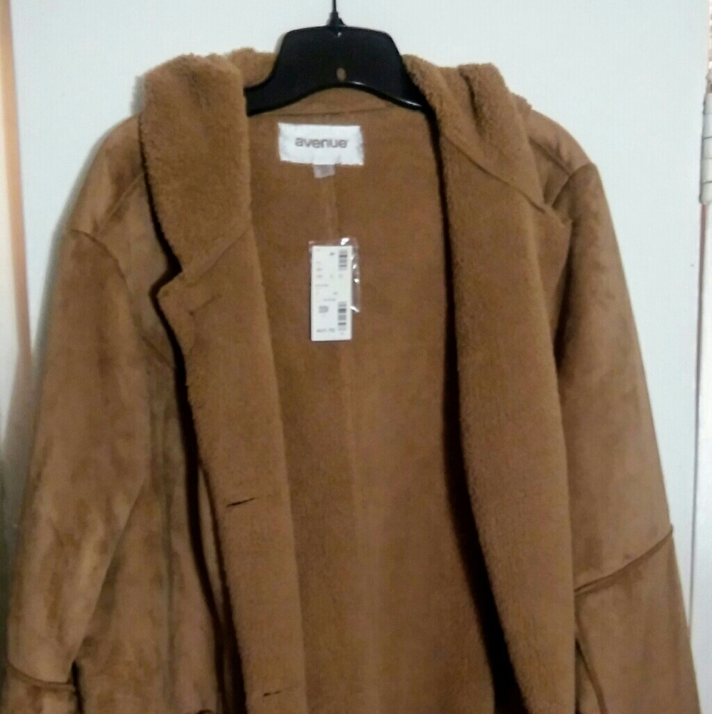 Suede camel colored coat
